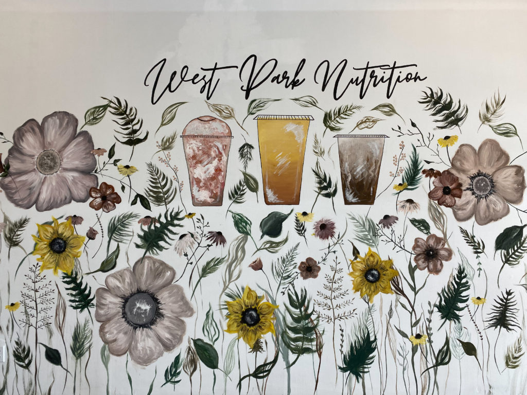 Mural at westpark nutrition in Cleveland, Ohio, painted by Arastasia, Artsy Airy, Cleveland Mural Artist