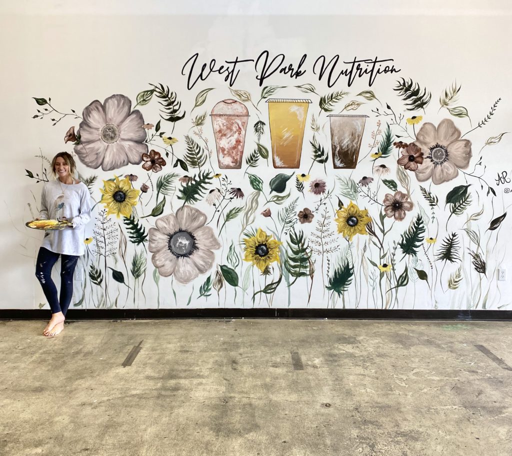 Mural at westpark nutrition in Cleveland, Ohio, painted by Arastasia, Artsy Airy, Cleveland Mural Artist
