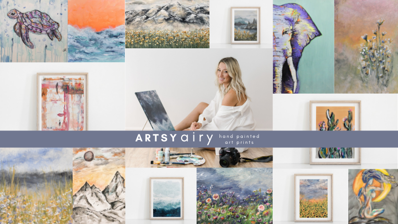 artsy airy hand painted art prints