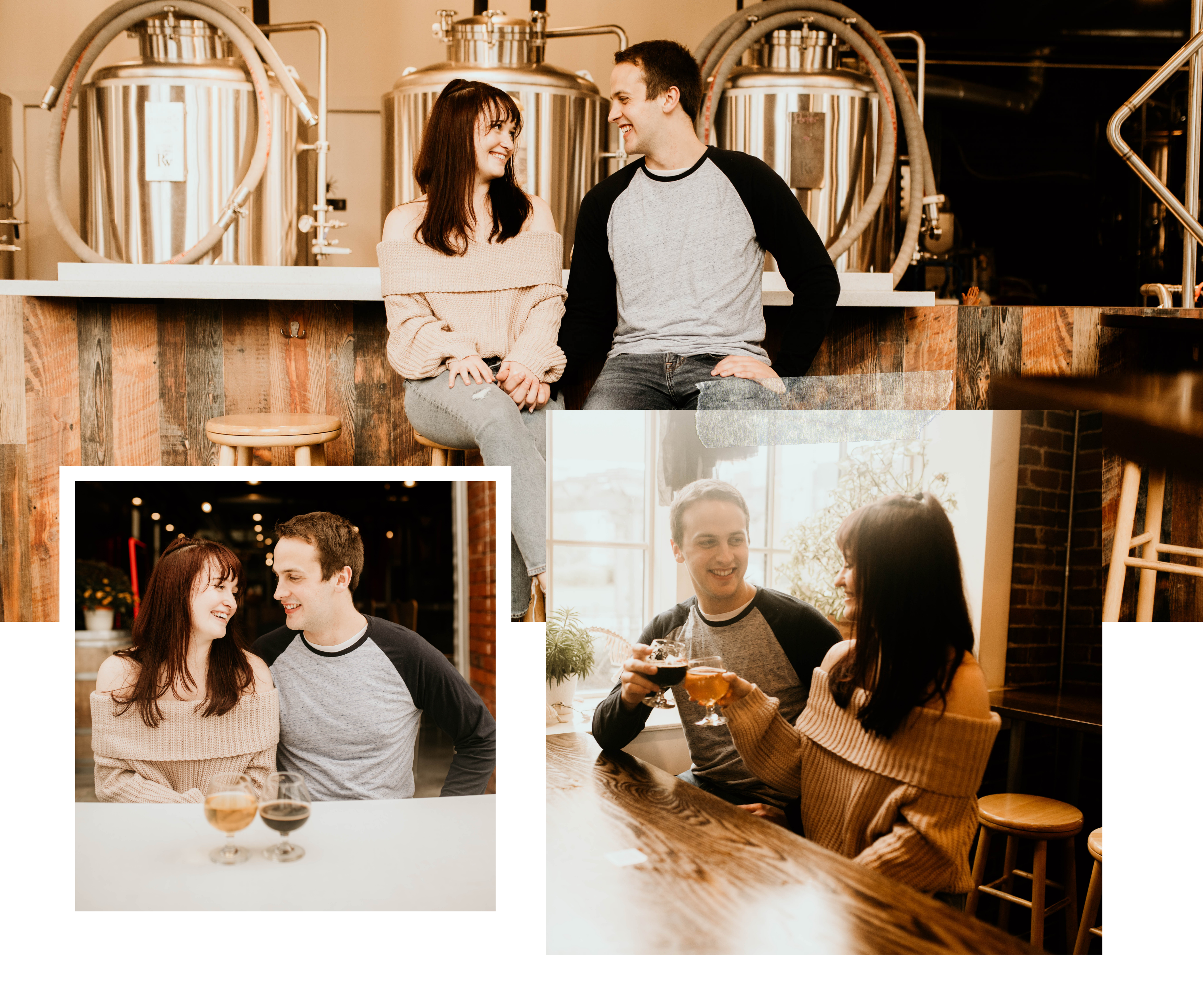 engagement photos at Terrestrial Brewery in Cleveland, Ohio