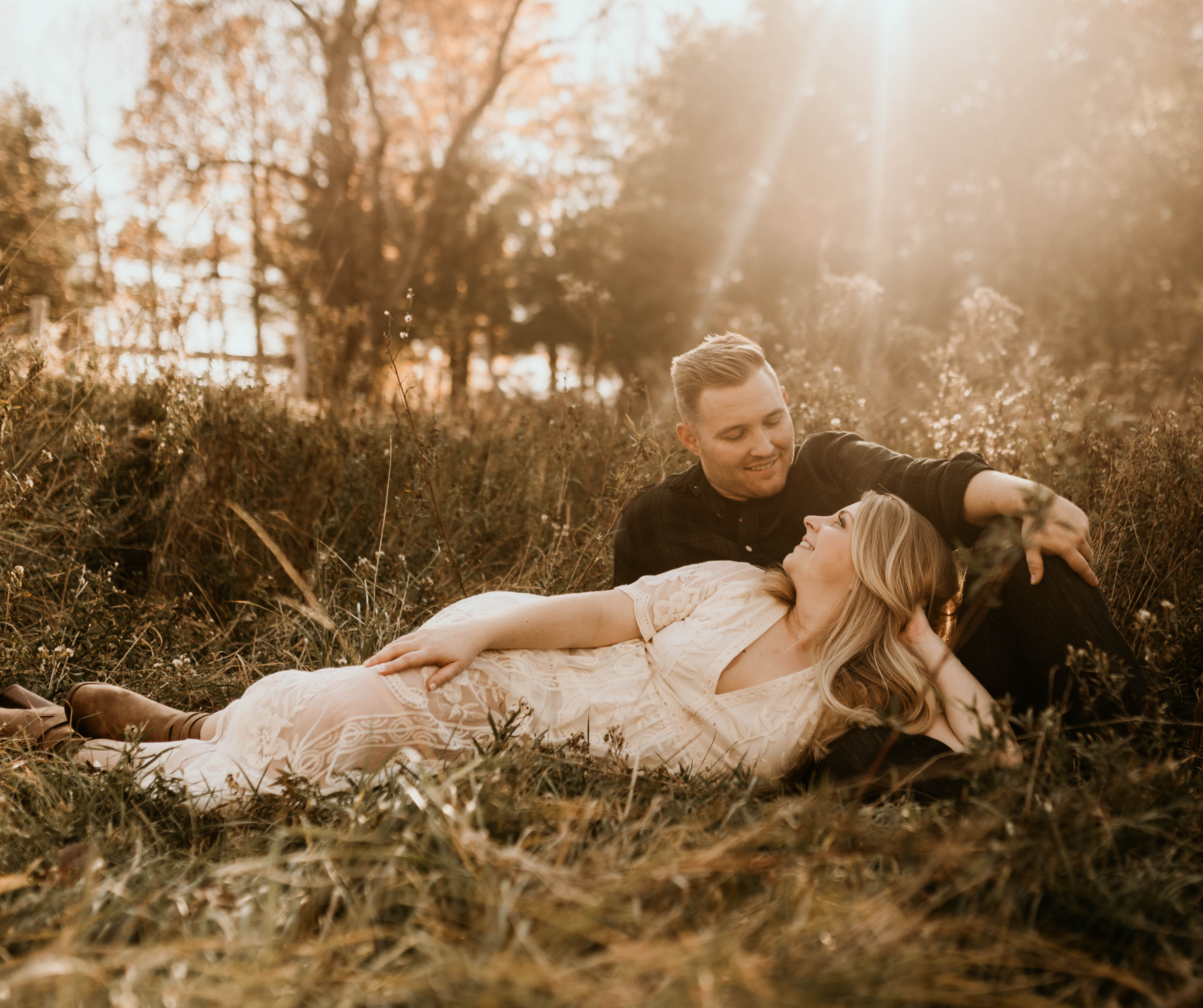 engagement photos at a local park during golden hour - located near cleveland Ohio