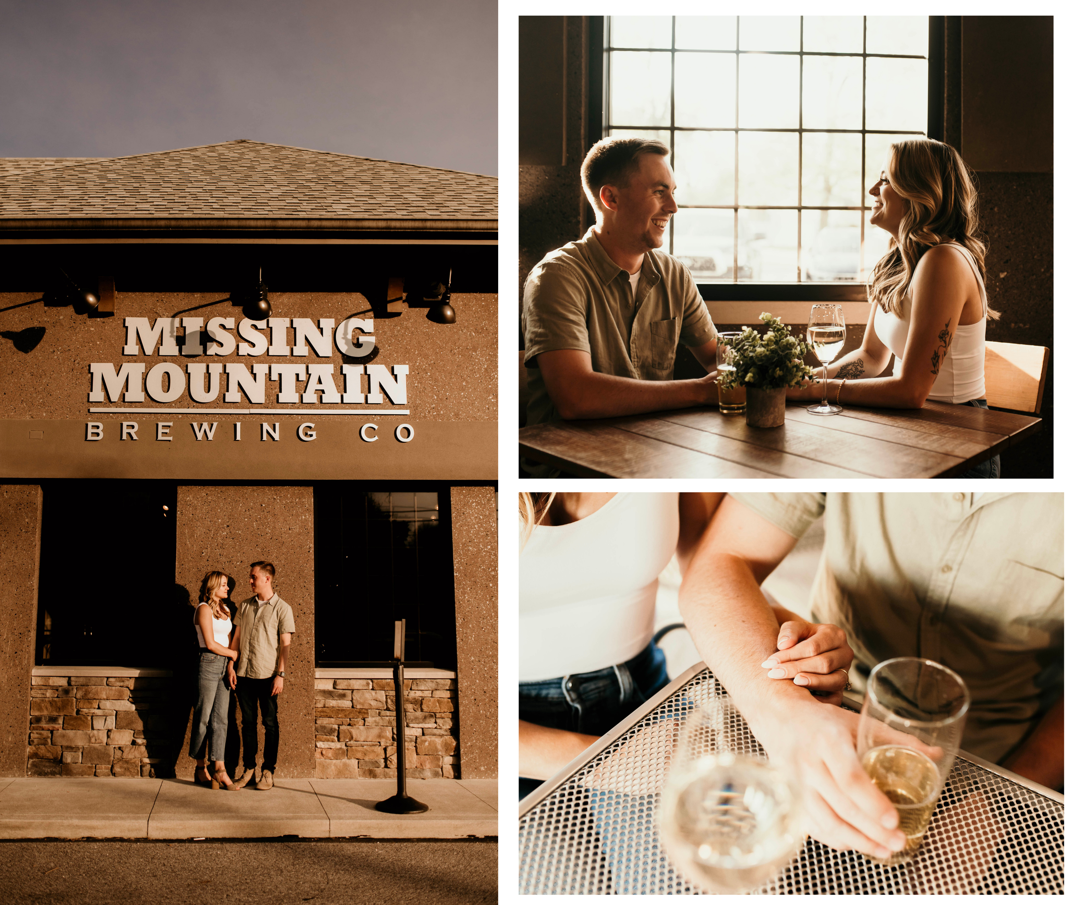 engagement photos at Missing Mountain Brewery in Cuyahoga Fall, Ohio