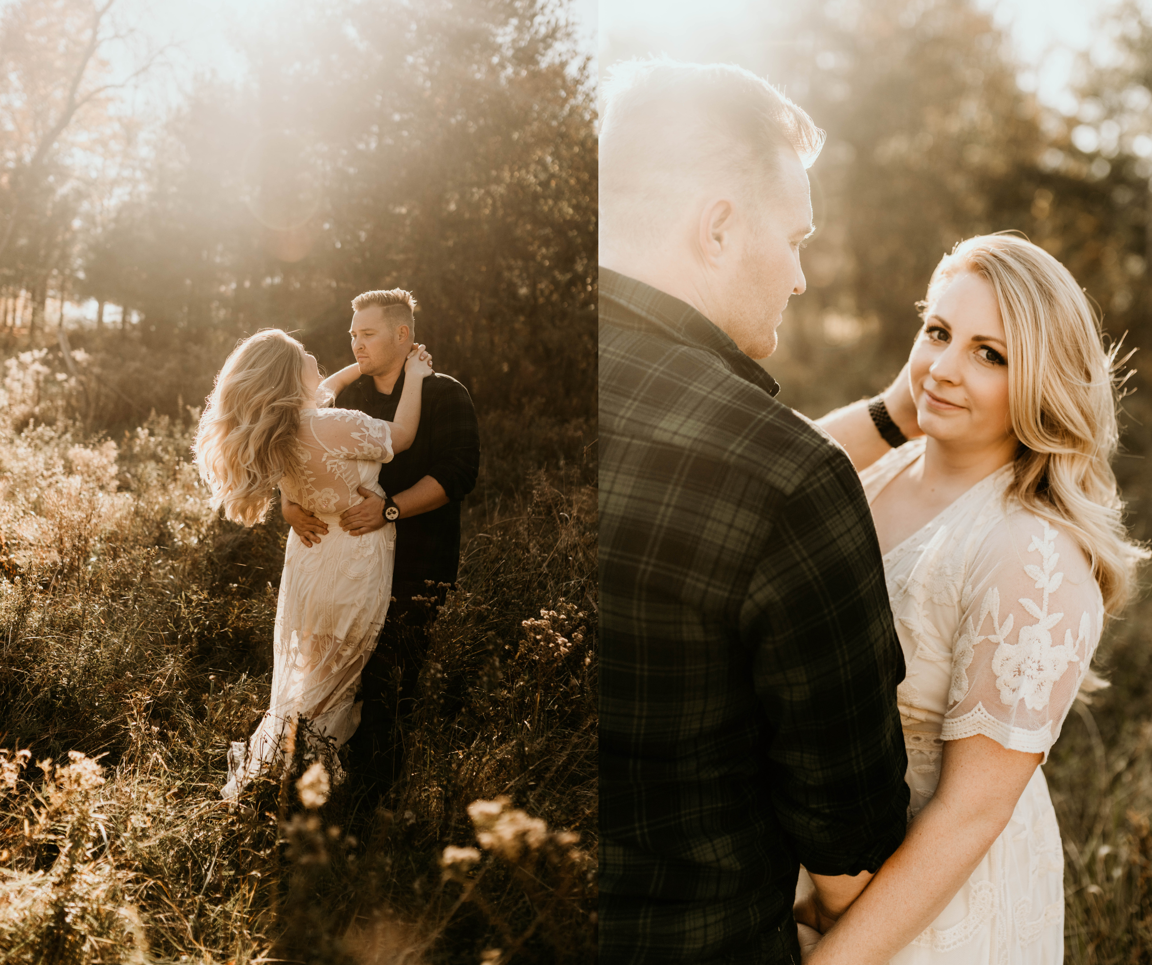 engagement photos at a local park during golden hour - located near cleveland Ohio