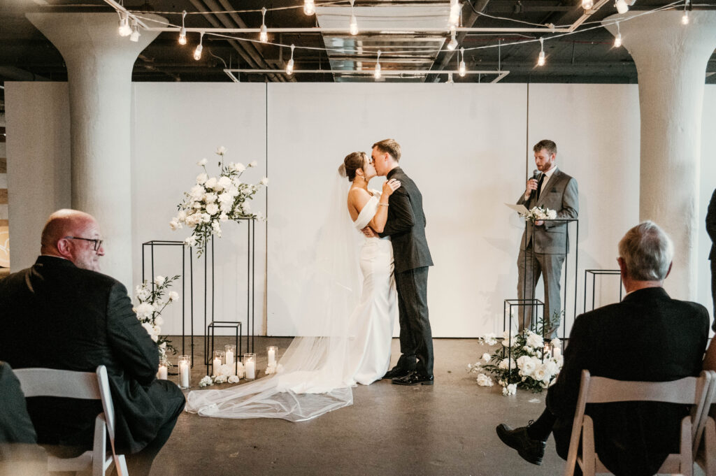 78th street studios wedding - indoor ceremony - industrial wedding venues in cleveland 