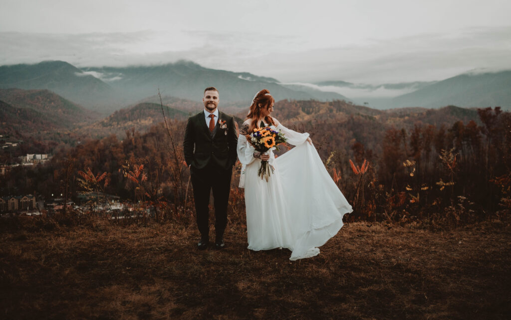 Moody Romantic Mountain Wedding Photos- Mansion in the Sky, Gatlinburg TN Photographed by Arastasia Photography