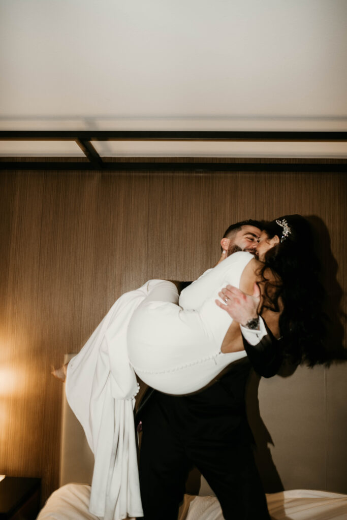 Editorial Style Romantic Playful Wedding Portraits- The Hilton in Cleveland, Ohio Photographed by Arastasia Photography