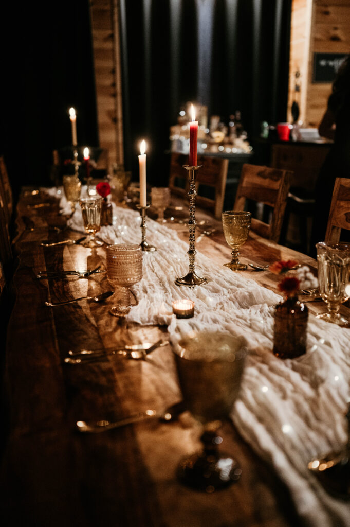 Cozy Intimate Cabin Wedding Dinner- Mansion in the Sky, Gatlinburg TN Photographed by Arastasia Photography